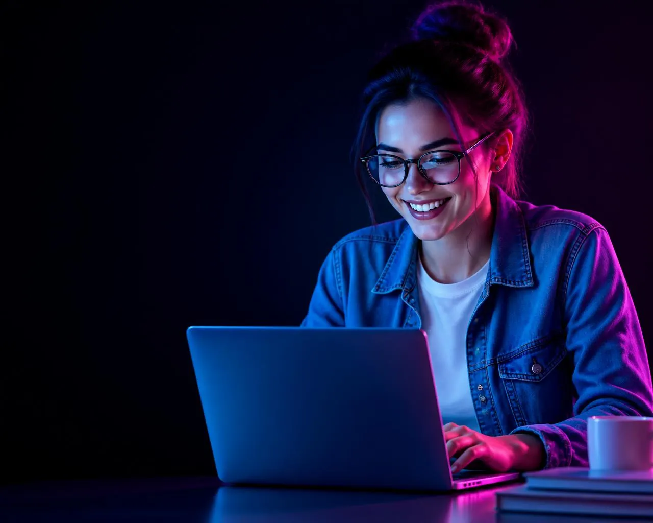 Apprenante suivant un cours vidéo sur son ordinateur portable